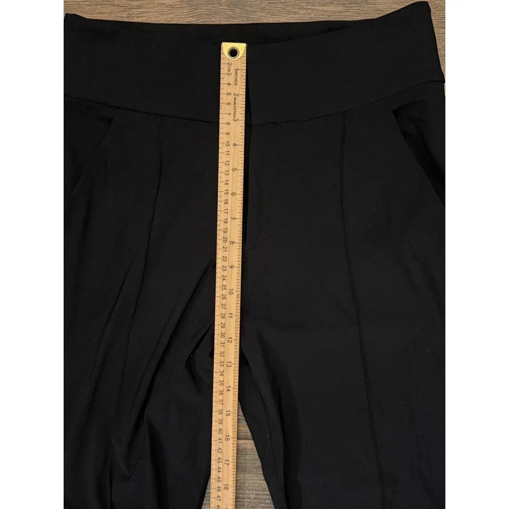 Lululemon Black High Rise Tapered Trouser Dress Pants Front‎ Seam Size 6 Pockets